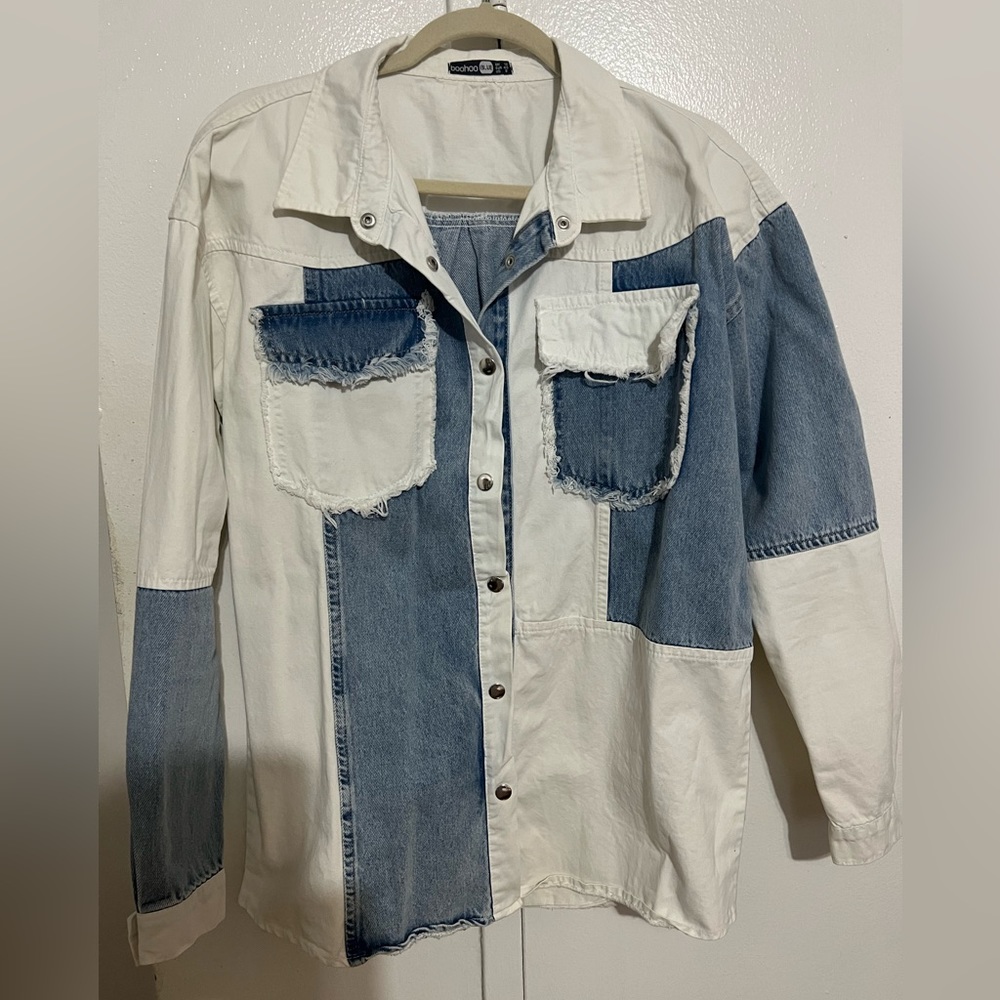 Denim Patch Work Top - image 1